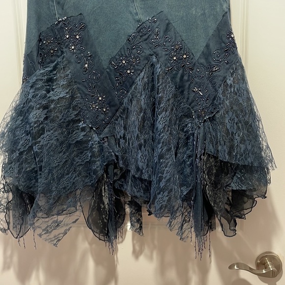 Fashion Denim Layers Sequin Skirt for Ladies - Picture 6 of 8